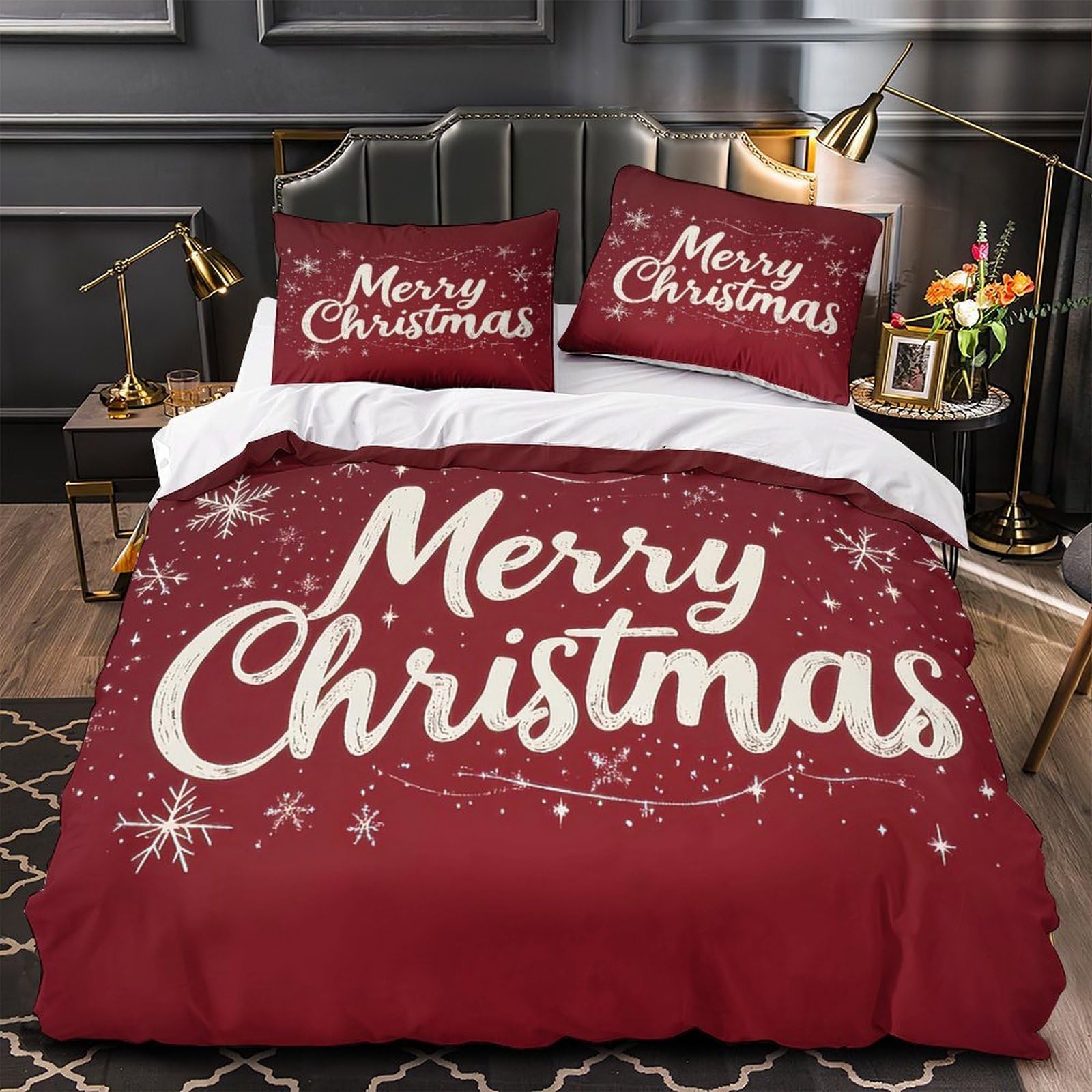 Parure de lit Noël en microfibre pour embellir votre chambre festive