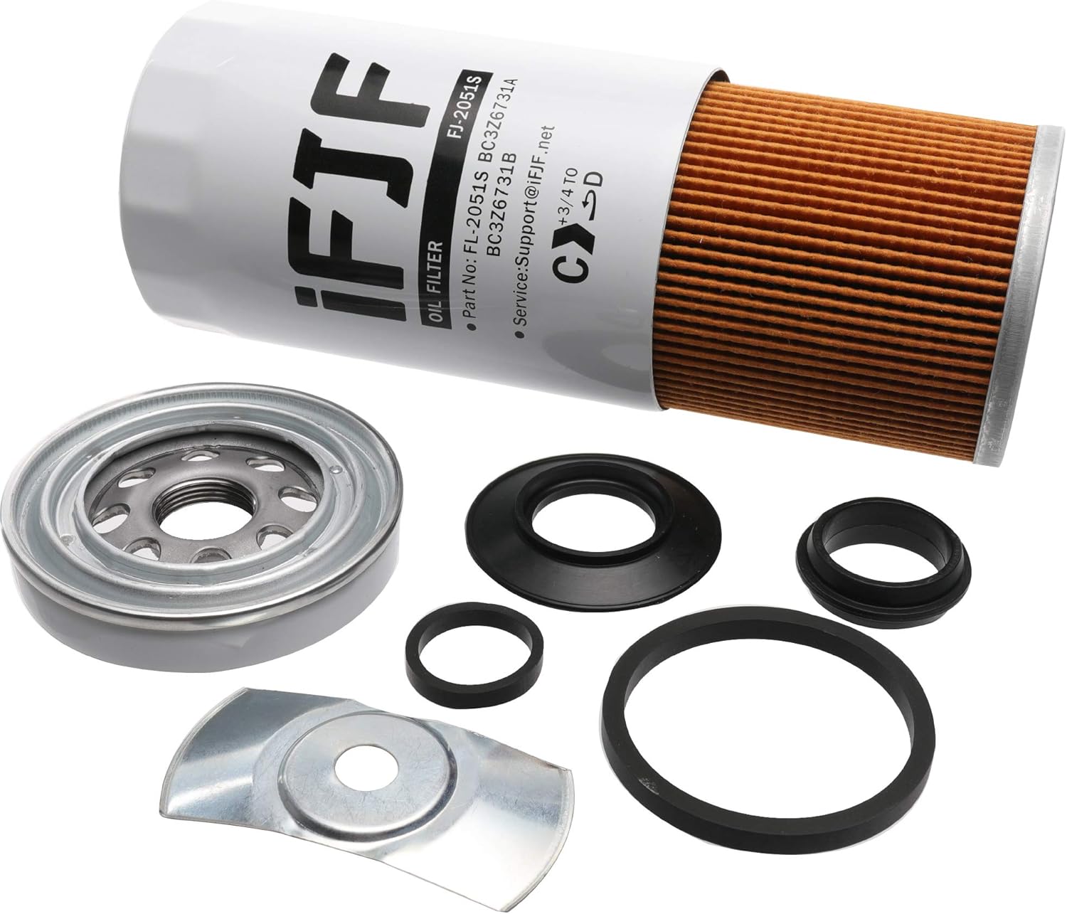 iFJF FL2051S Oil Filter Replacement for F250-F750 6.7L Powerstroke 2011-2025 Diesel Engine Replace BC3Z-6731-B BC3Q-6714-CA(Set of 2)