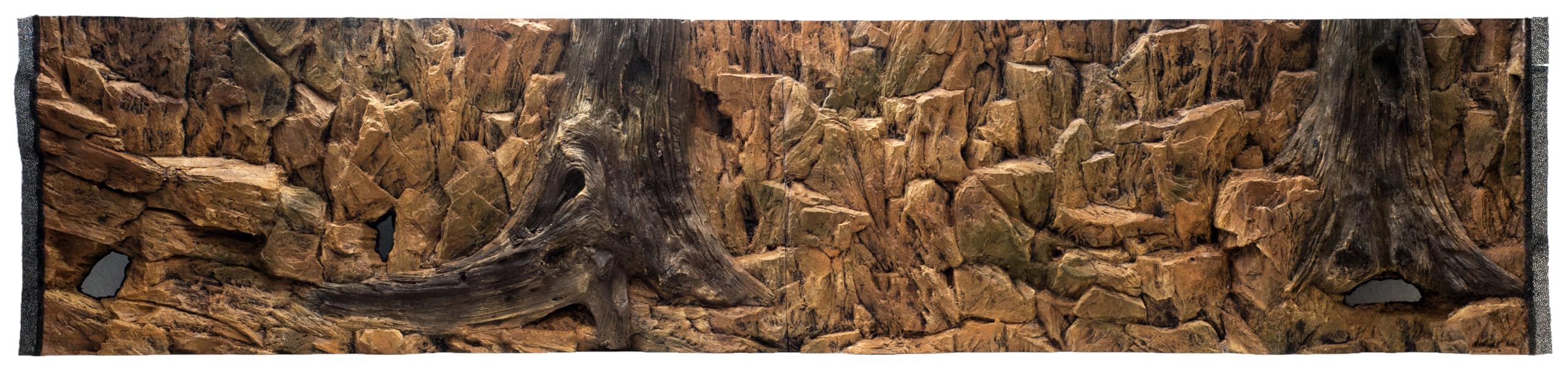 WYSKONT Aquarium background 3D Corfu - Aquarium background - Aquarium accessories - Background - Aquarium decoration - 196x45 cm two-piece for Aquarium 200x50 cm - brown colour - Aquarium large โ image 1