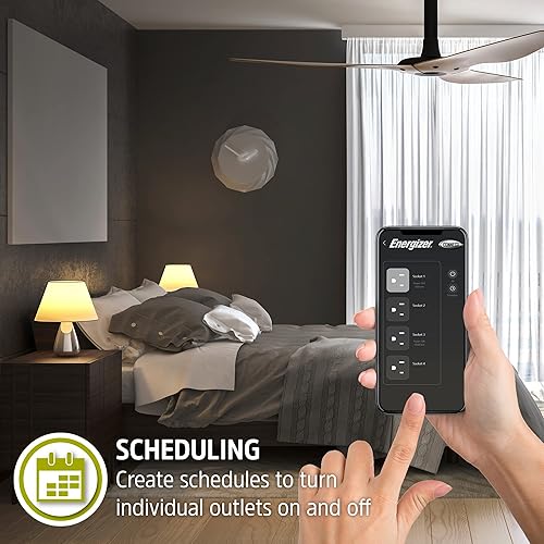 Miniatura 2 de Energizer Connect - Protector de sobretensiones inteligente de 6 tomas, 1,200 julios, acceso remotohorarios personalizados, compatible con