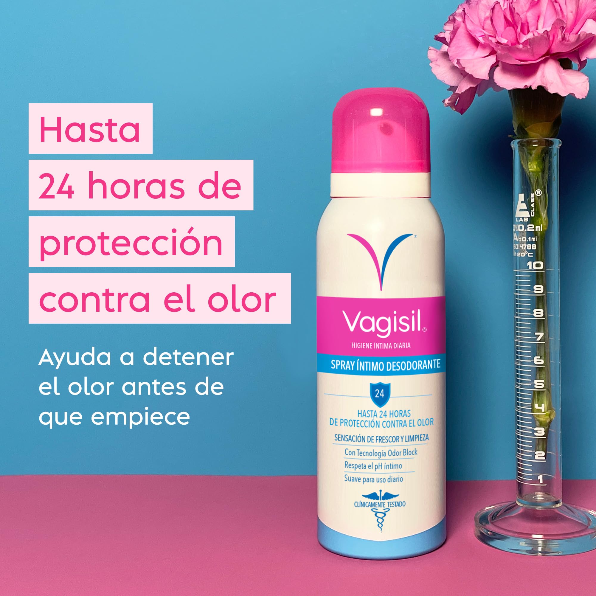 Vagisil Spray Desodorante Íntimo Femenino Odor Block, Uso Diario, Sin Alcohol, 24h De Protección Contra El Olor, Ginecológicamente testado, 125 ml — view 2