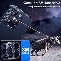 Vista 5 de Esanik Paquete de 2 protectores de lente de cámara para iPhone 15 Pro/iPhone 15 Pro Max (azul titanio)