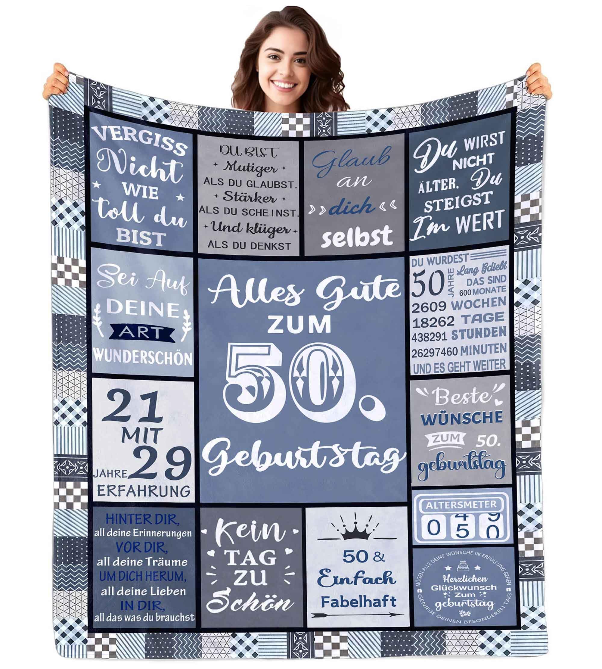 ZUCZUG Kuscheldecke Geburtstag Dekorationen für Frauen männer, Geschenke Decke zum Frau Mann, Lustige Geburtstag Geschenk Geburtstag für Mama, Mädchen, Freundin, Schwester, Kollegin Freundin