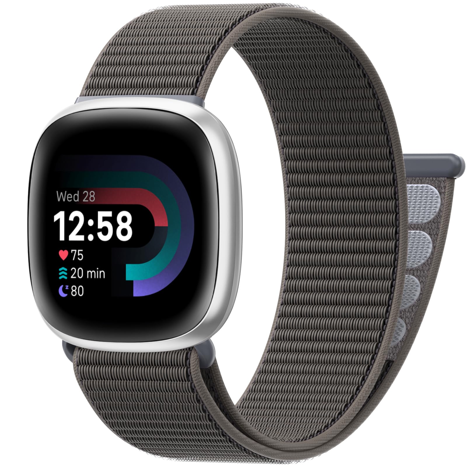 Jiamus Nylon Loop Straps Compatible with Fitbit Versa 4/Versa 3/Sense 2/Sense, Adjustable Breathable Soft Sport Replacement Strap for Women and Men,Terracotta