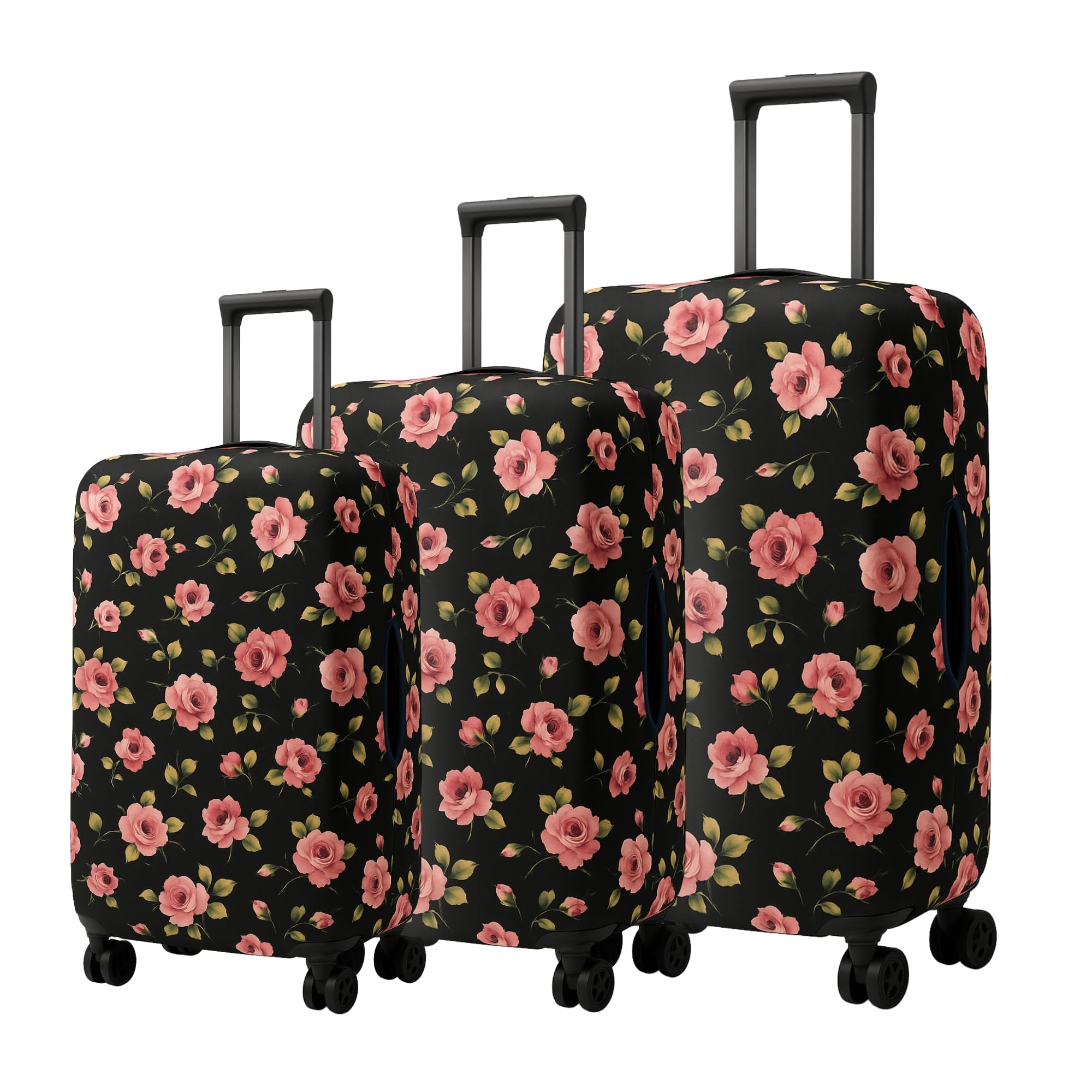 ampereus Trolley Bag Cover Set of 3 – Stretchless, Waterproof and Polyester Fabric with Flower Print Luggage Cover for Small, Medium & Large Size Suitcase Luggage Cover (20, 24 & 28 Inch)-picture-10