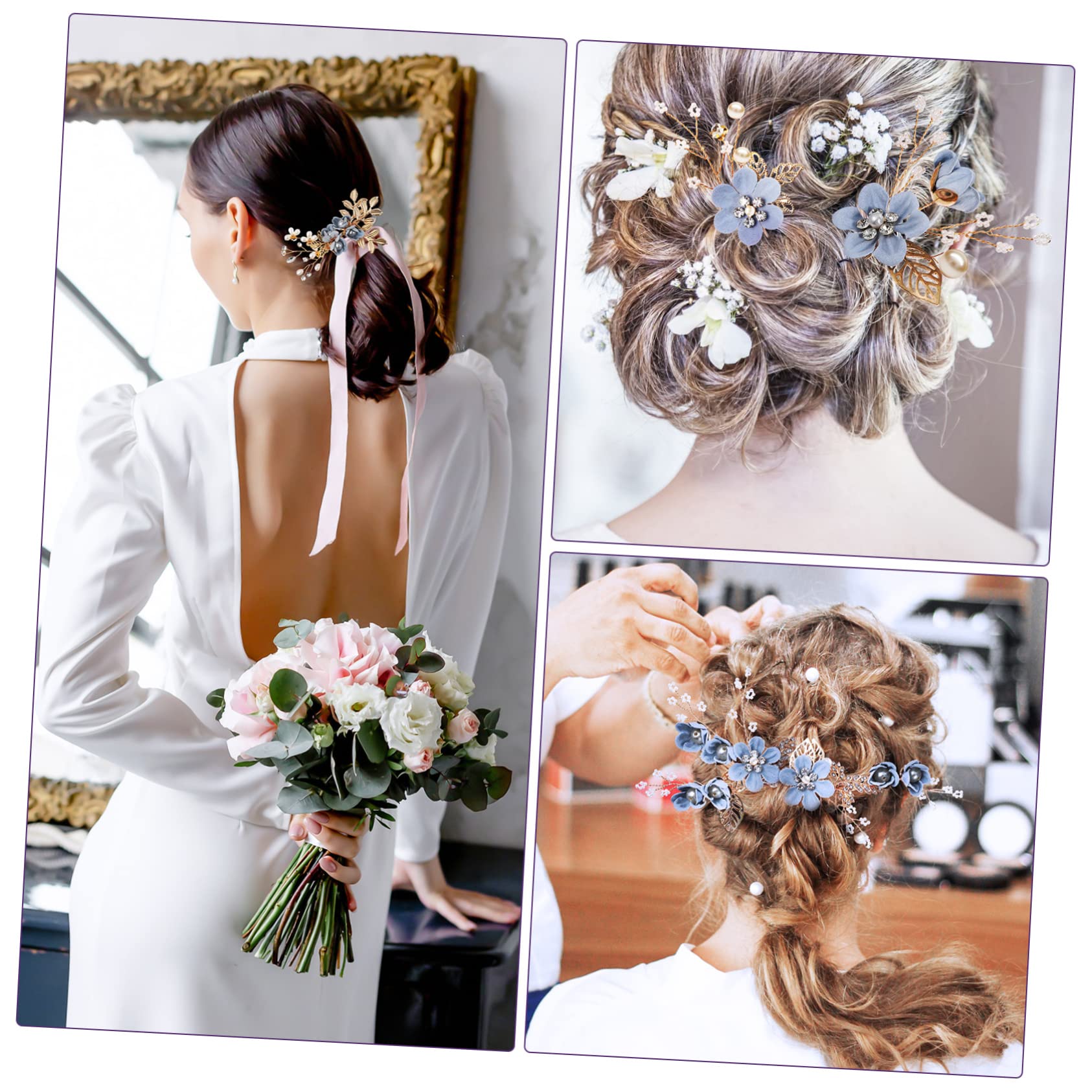 2set Fermaglio Matrimonio per Capelli da Sposa Perle Finte e Strass Pettine Laterale Accessori per Capelli per Sposa e Damigella d Onore
