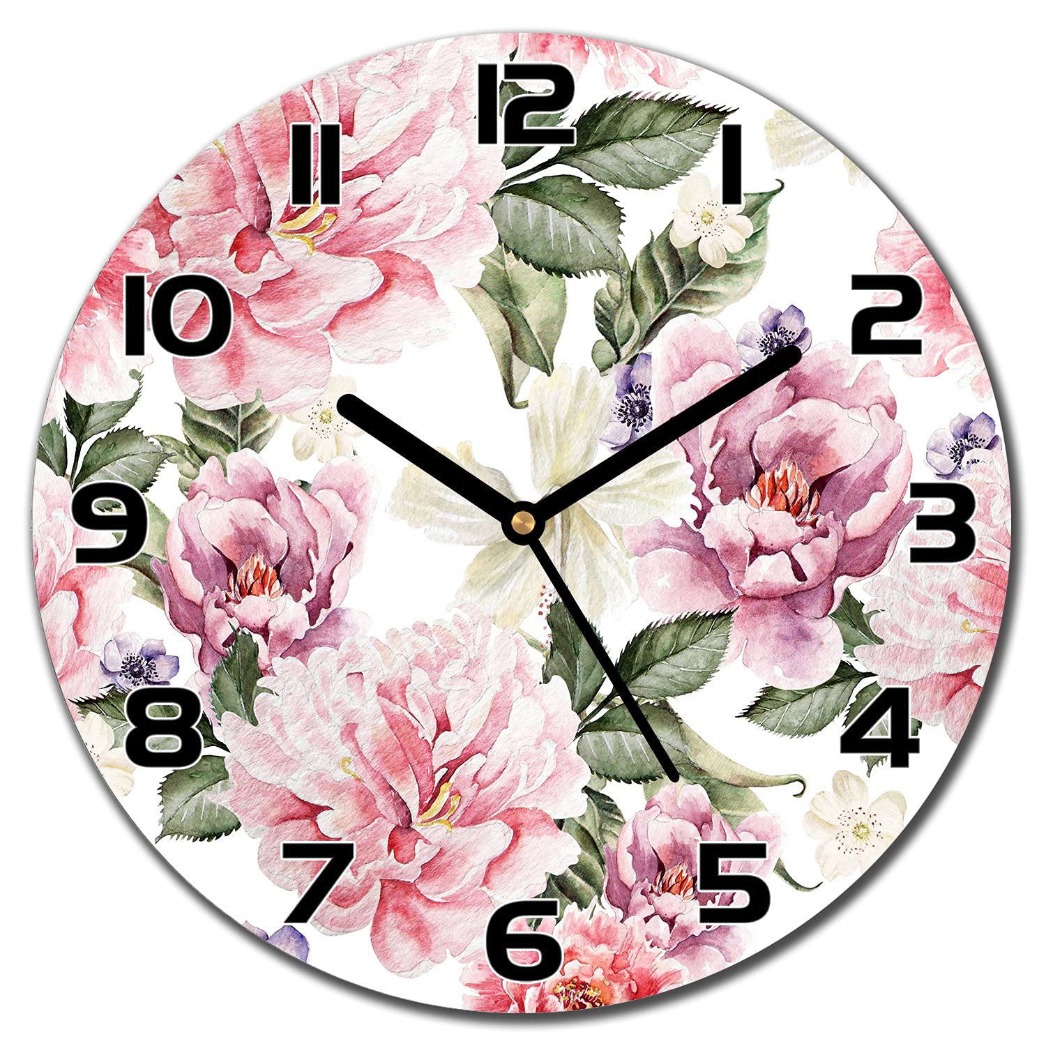 Horloge en verre lisible et robuste Coloray pour sublimer un mur vide de cuisine sombre