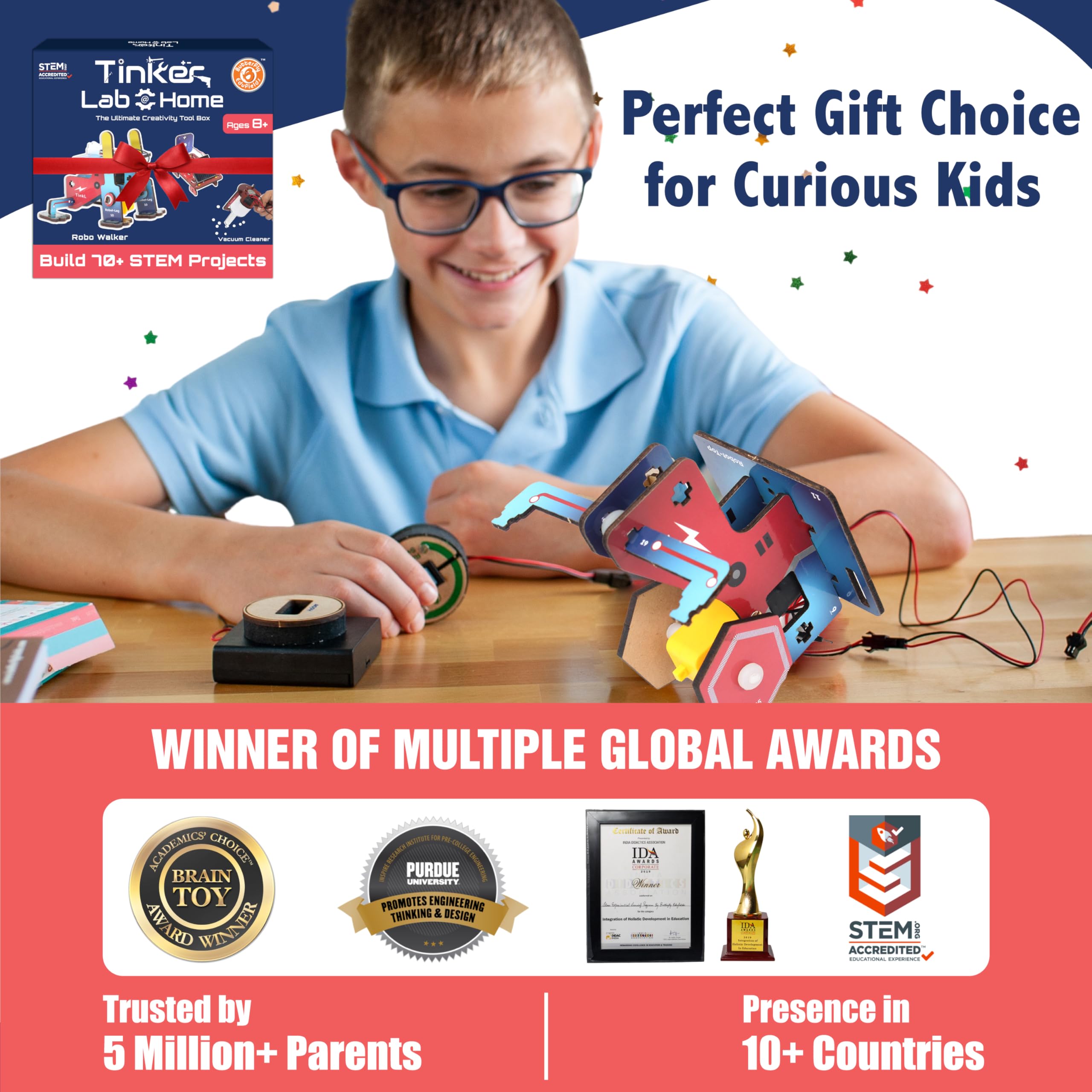 Butterfly EduFields Kit de proyectos STEM jumbo para niños de 12 a 14 años | Kits robóticos de ingeniería y STEM para niños de 8 a 12 años | Circuitos electrónicos | El mejor regalo de cumpleaños para