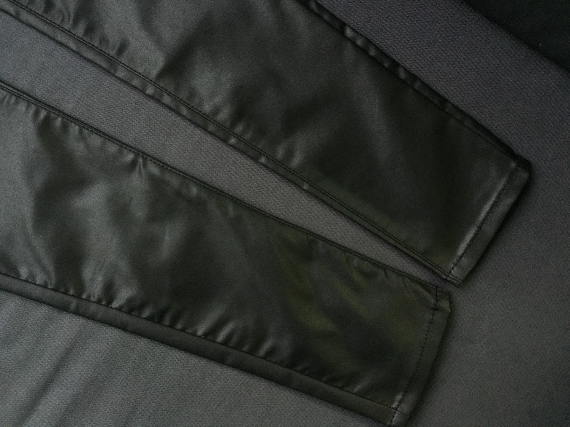 Dninmim Pantalon en cuir synthétique noir pour femme