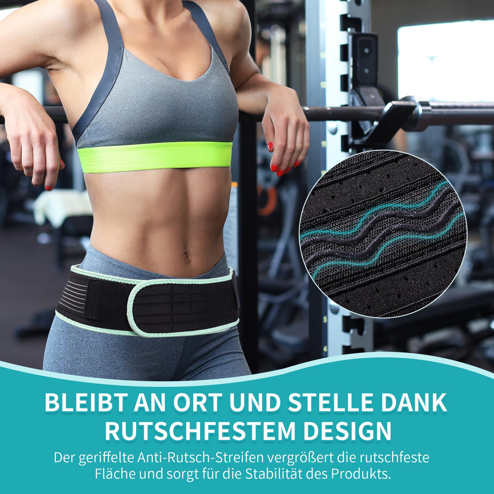 ENLUNTRA Iliosakralgürtel zur Linderung von Schmerzen im Iliosakralgelenk, Ischias-, Becken-, Bein-, Hüft- und Kreuzschmerz; Ischias-Schmerzlinderungsbandage mit rutschfesten Streifen;