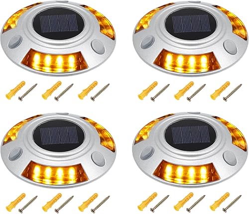 X AUTOHAUX Luces solares impermeables IP67 de 12 LED, 800 MAh, luz de muelle de entrada, luces solares para camino de conducción para jardín al aire