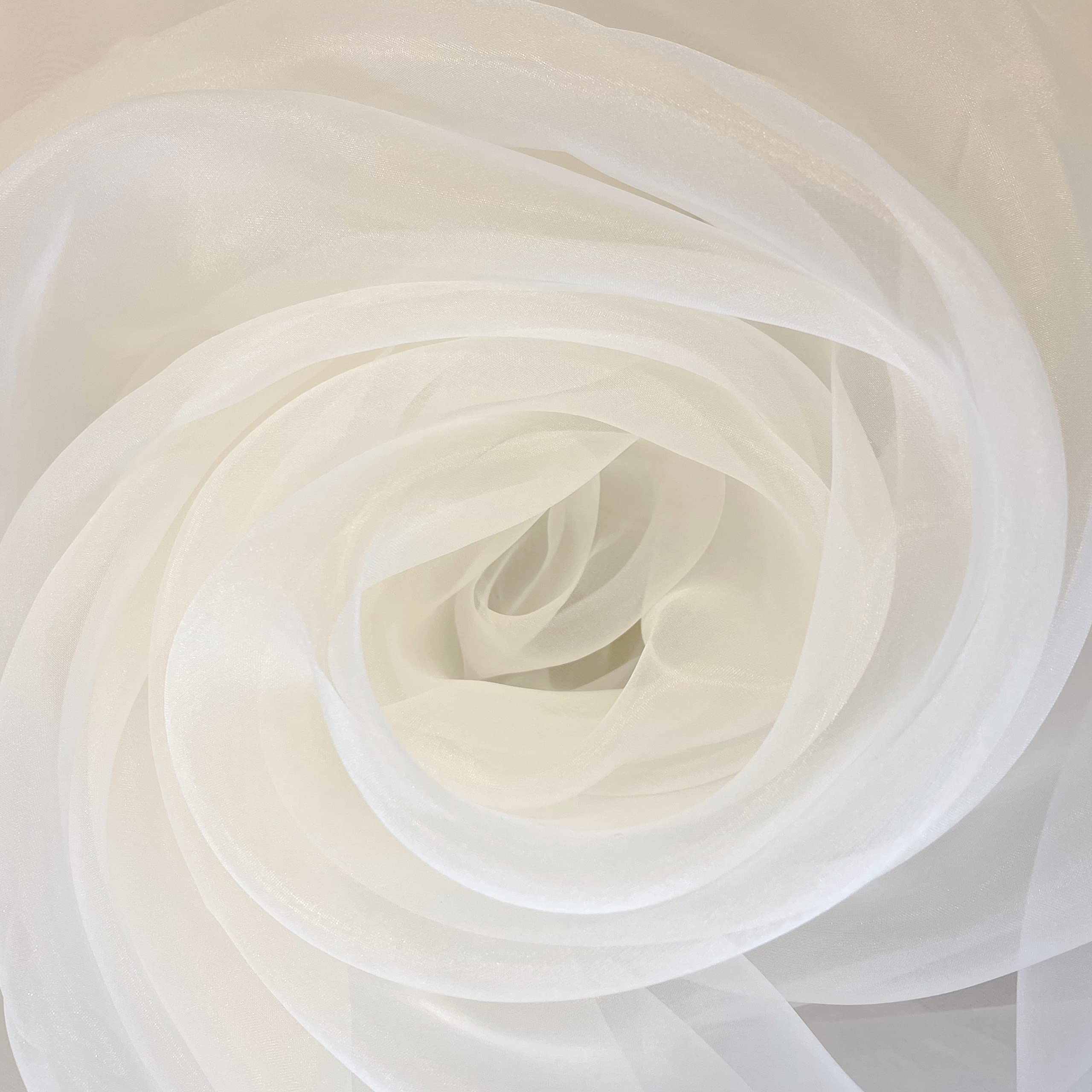 Megachest 145CM Wide Soft Organza Dress Fabric Fancy Costumes Decorations 50 Colors(Off White, 50 Meters)