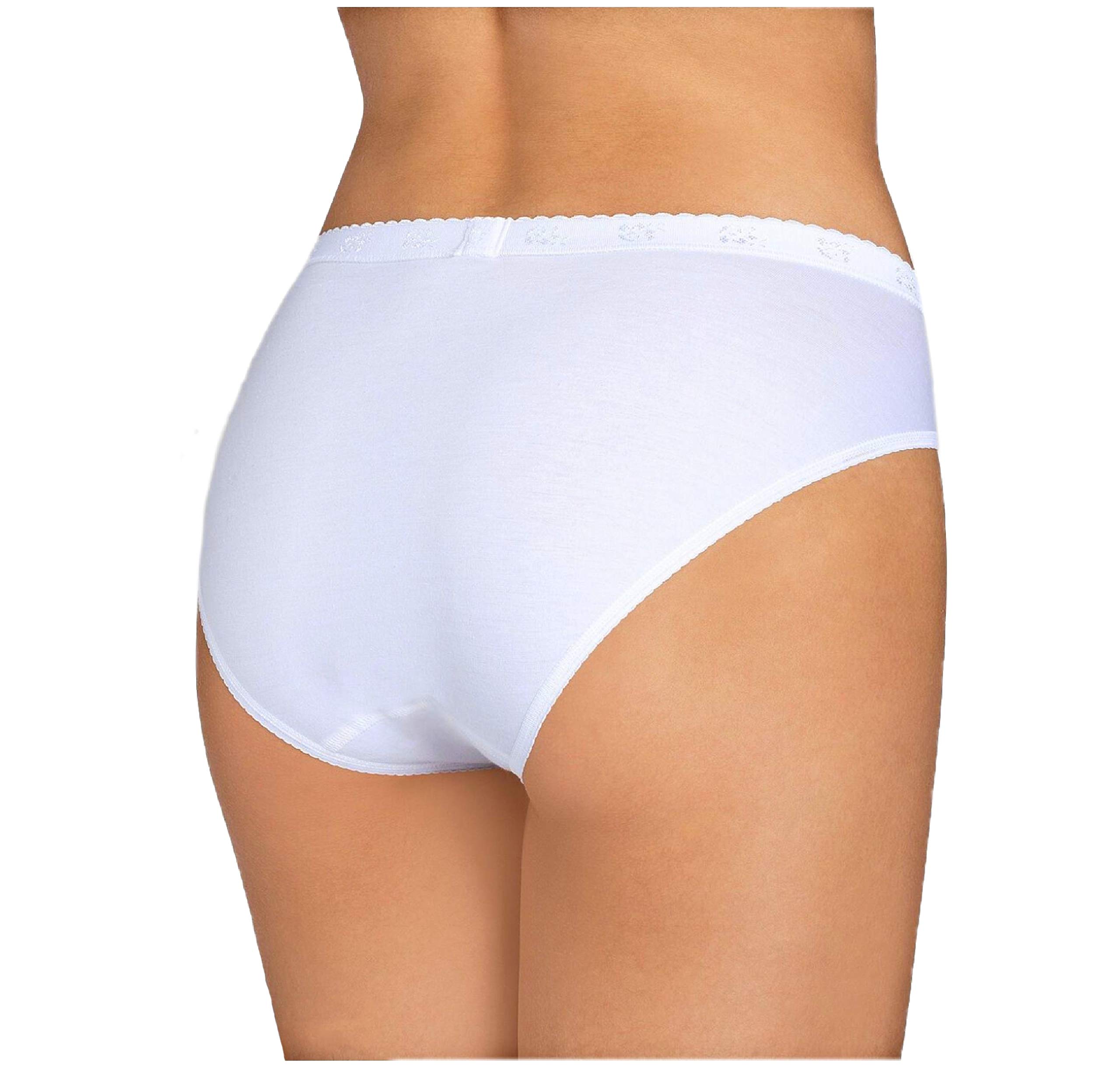 Sloggi Chic Tai, Oferta 6-12 sztuk, damskie majtki z koronkowymi wstawkami, majtki damskie bawełniane (6 sztuk biały, 3), 6 sztuk biały