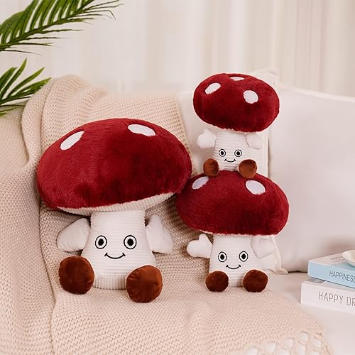 Bonita almohada de peluche de hongos 3D para vacaciones cumpleaños decoración de interiores decoración de jardín boda almohada grande