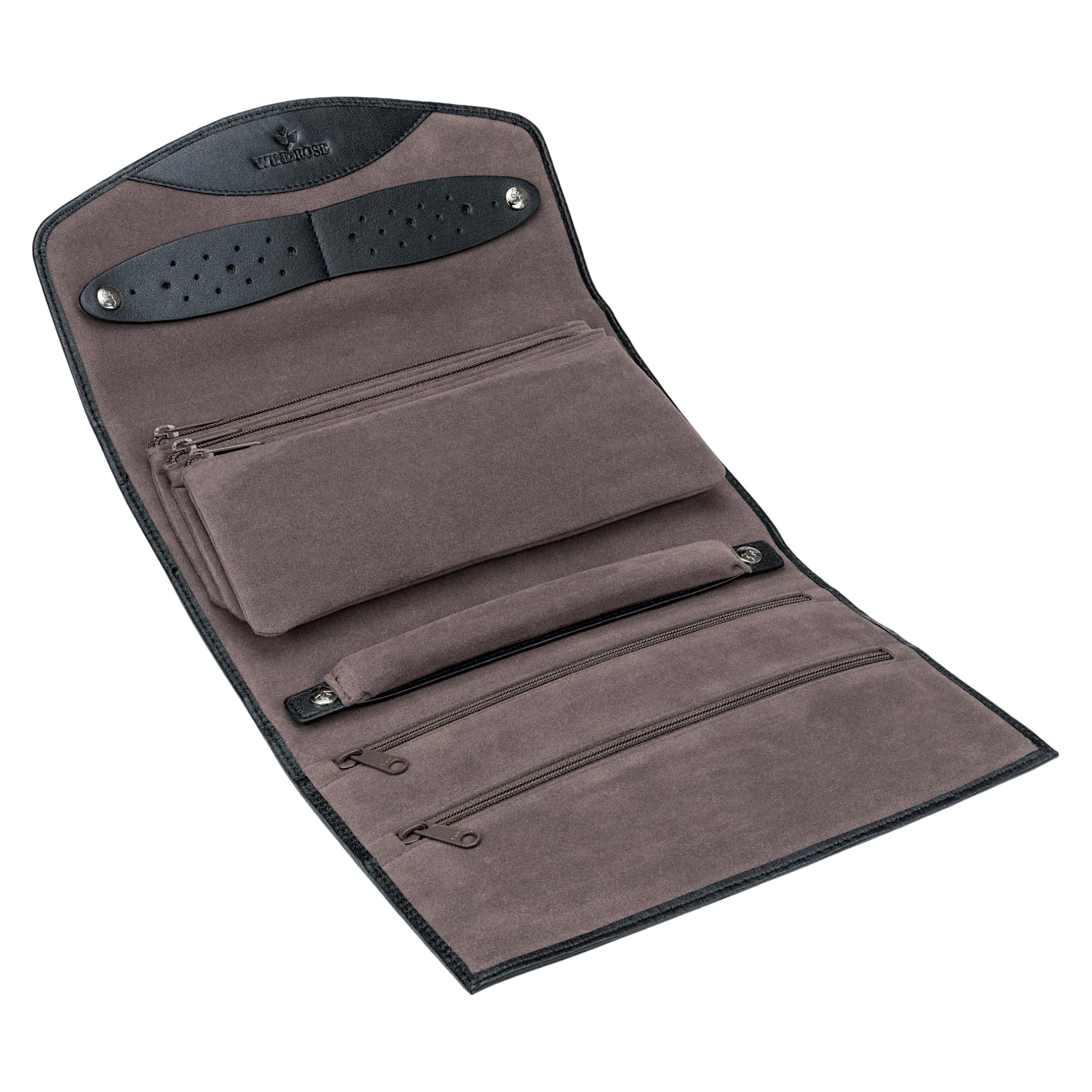 Windrose boîte à bijoux Nappa Jewellery Roll Black noir