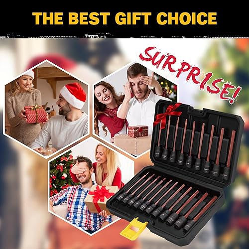 Miniatura 7 de ELEAD Juego de llaves hexagonales Allen extralargas 20 piezas de 38 pulgadas, acero S2, SAE estándar y métrico (18 pulgadas - 716 pulgadas,