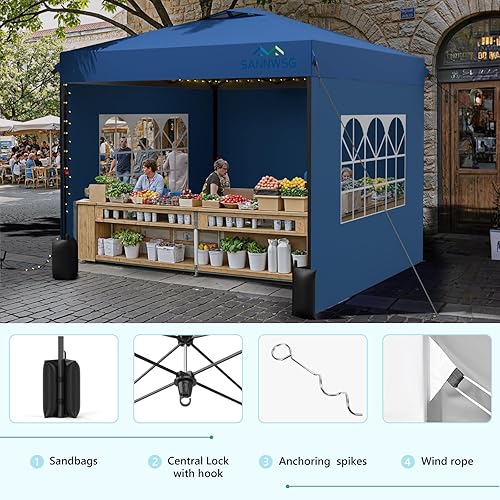 Miniatura 3 de Tienda de campaña desplegable de 12 x 12 pulgadas con 3 paredes laterales, toldo fácil de montar, refugio instantáneo comercial, tienda de campaña