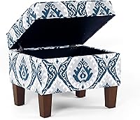 Vista 7 de HomePop Decoración para el hogar K7646-A877 Otomana tapizada moderna rectangular de almacenamiento Otomana con tapa con bisagras