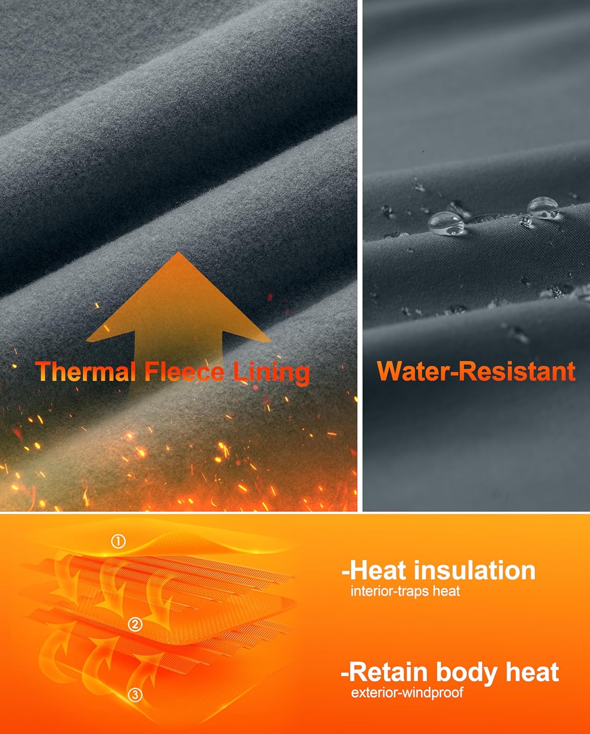 Soothfeel Women's Fleece Lined Pants 29" High Waisted Zipper Pockets Winter Warm Thermal Sweatpants Snow Hiking Lounge Pants - Image 3