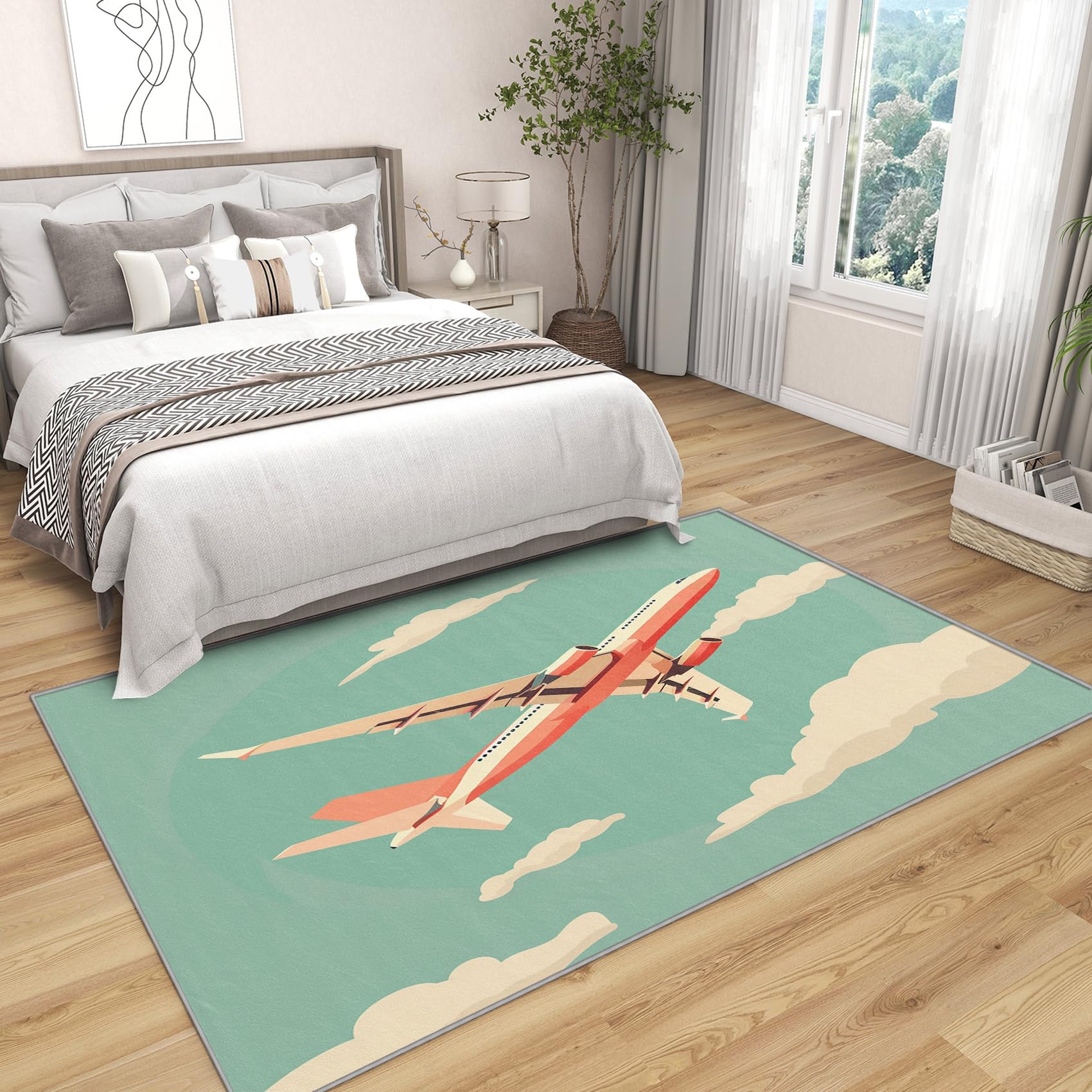 Amazon.com: Phtbz Airplane Rug Kids Room - Aircraft Rug, 4x6 ft