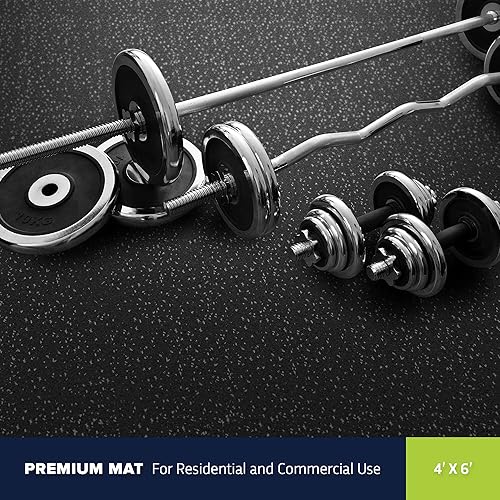 Miniatura 2 de IncStores - Tapetes de goma vulcanizada de alta calidad para gimnasio, de 4 x 6pies