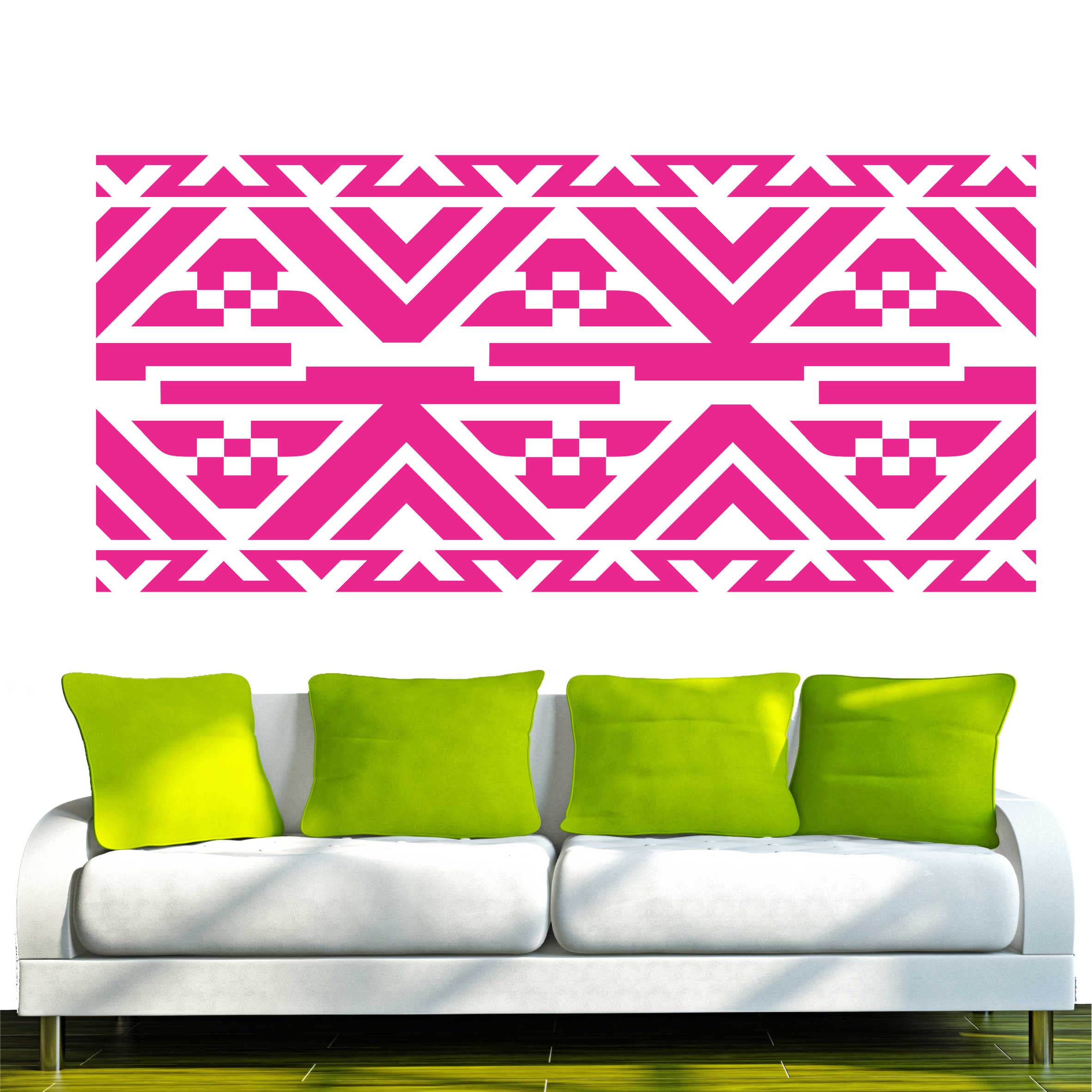 INDIGOS UG - Decalcomanie da muro - adesivi da parete - Murale - retrò, 160 x 74 cm - Rosa - Decorazione per soggiorno, camera dei bambini, ufficio, scuola