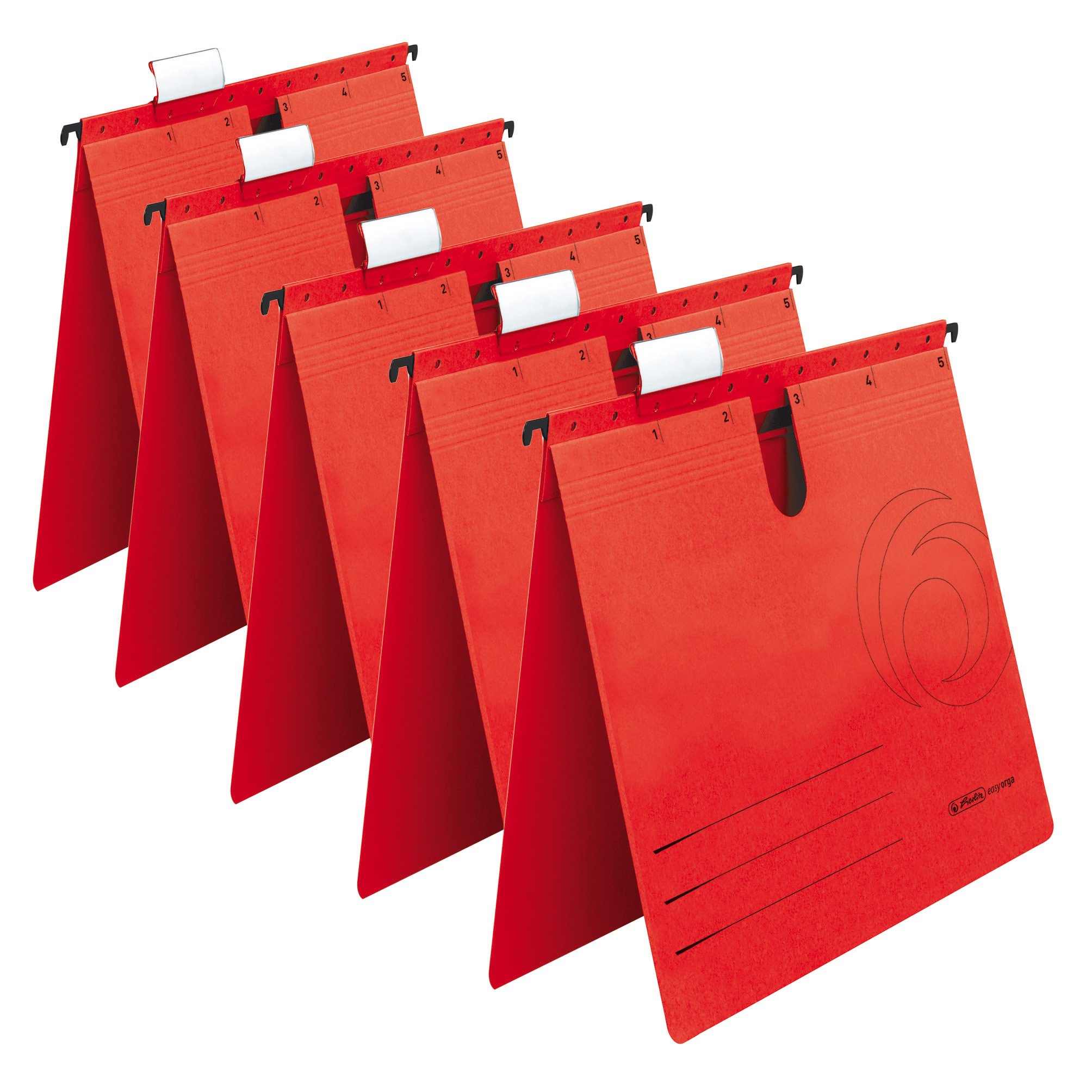 Herlitz A4 Hanging File - Red (5 Pieces)