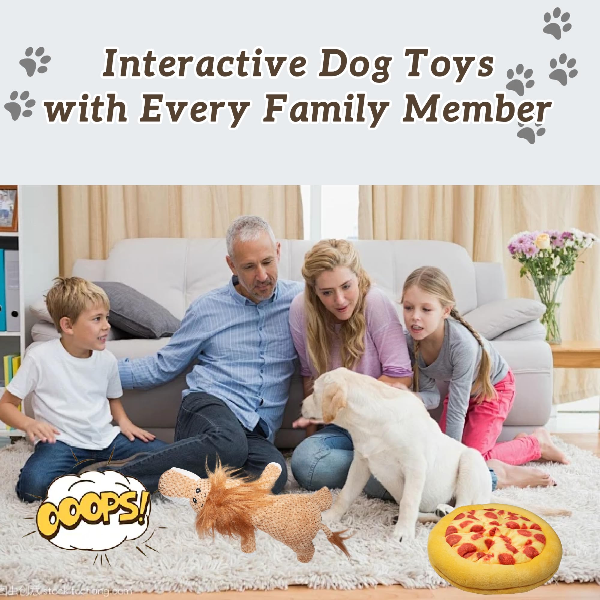 Juguete chirriante de felpa para perros, juguete arrugado para razas pequeñas y medianas, lindo animal de relleno con chirriador suave, divertido para cachorros de interior, almohada calmante, juguete
