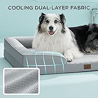 Vista 16 de Bedsure - Cama ortopédica XXL para perros, sofá cama lavable para perros gigantes, espuma de soporte con funda extraíble y lavable, forro Marrón
