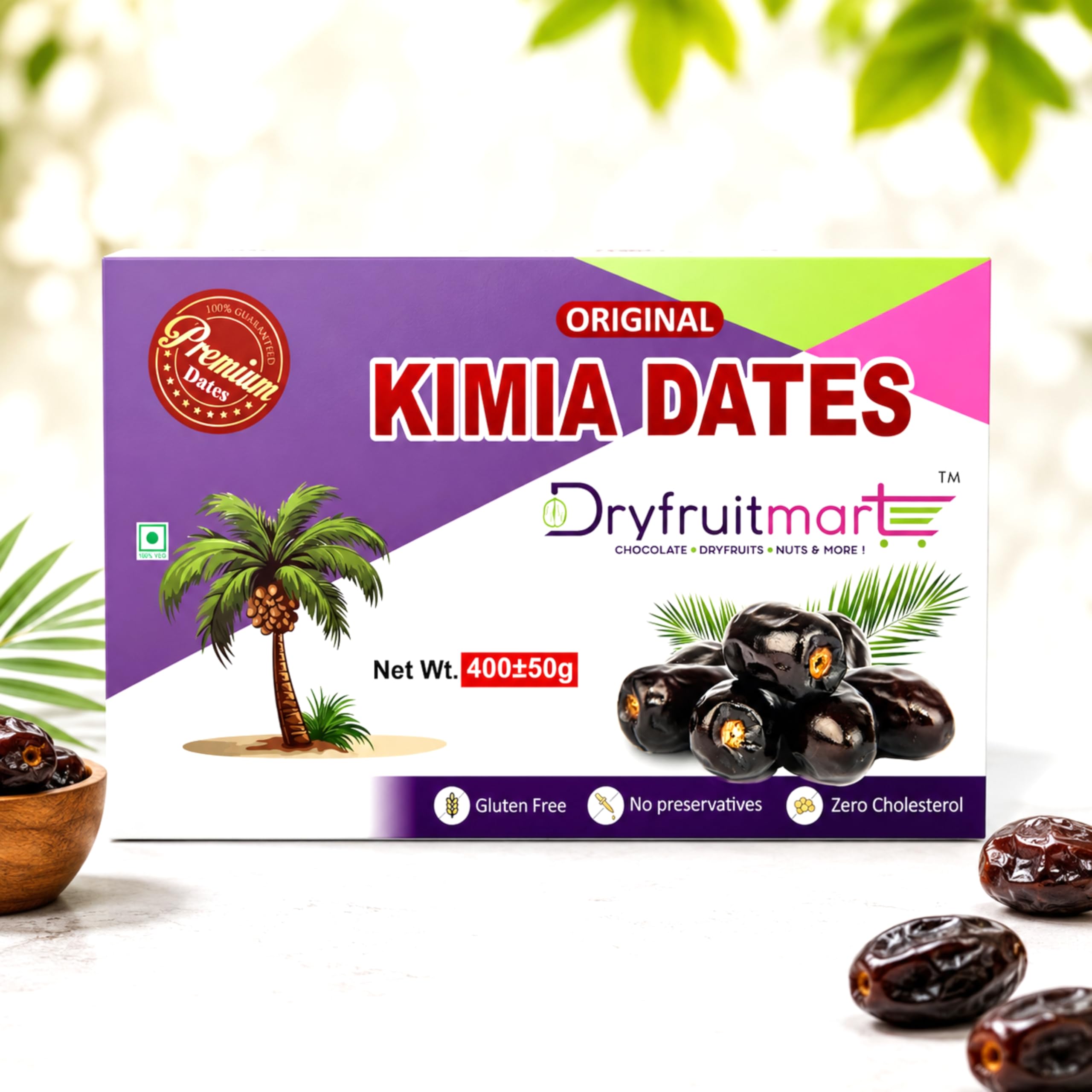 Dryfruit Mart Original Kimia Dates (khajoor), 400g | Soft Premium Khajoor for Instant Energy, Digestion & Bone Strength | 100% Natural, No Preservatives & Gluten Free (Pack Of 3) 3