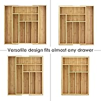 Vista 4 de Totally Bamboo - Bandeja de cubiertos pequeños, 5 compartimentos de dimensiones fijas, hermoso y duradero portautensilios multifuncional