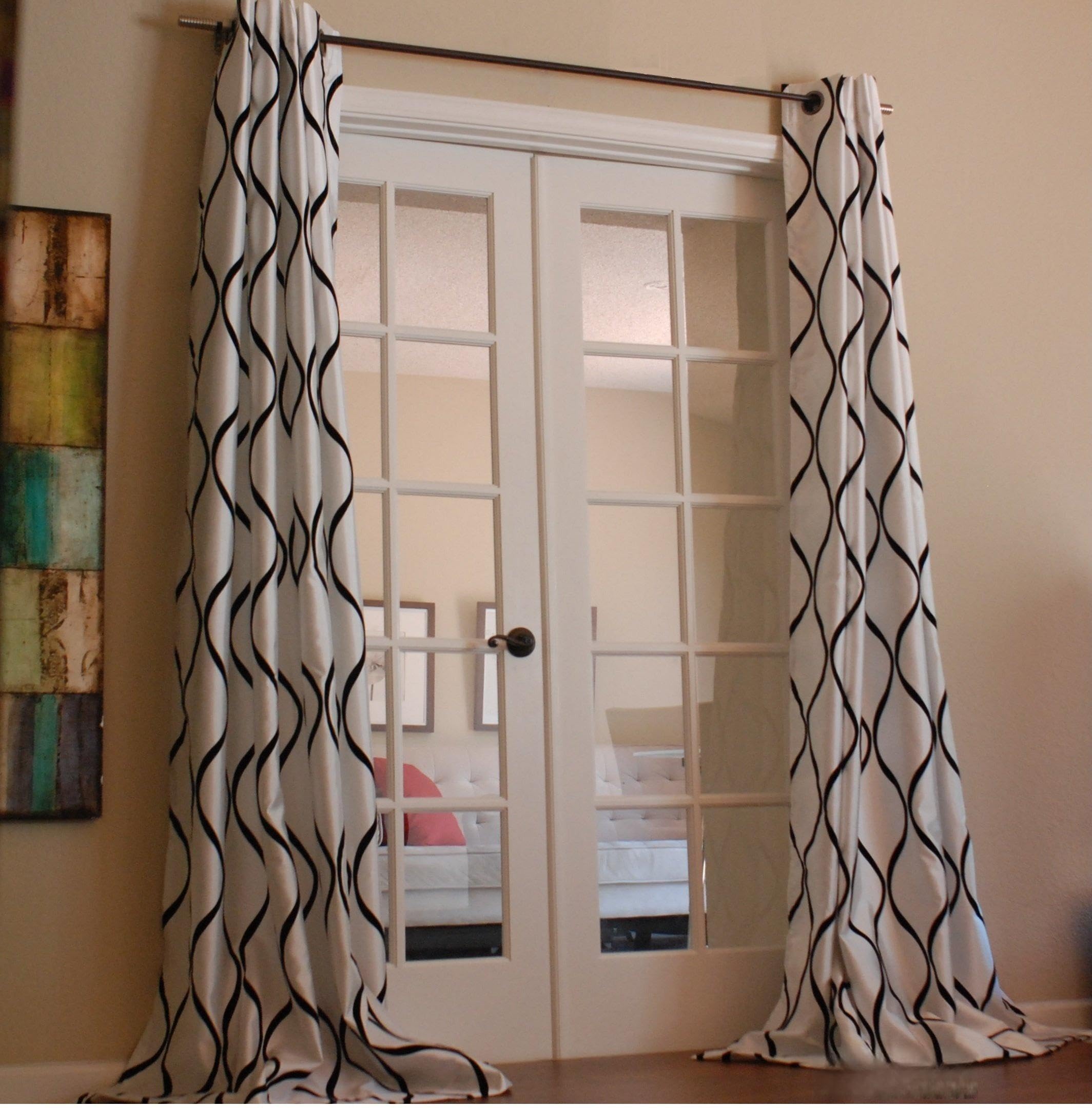 Lambrequin Casa Flocked Curtain Panel 84 inch