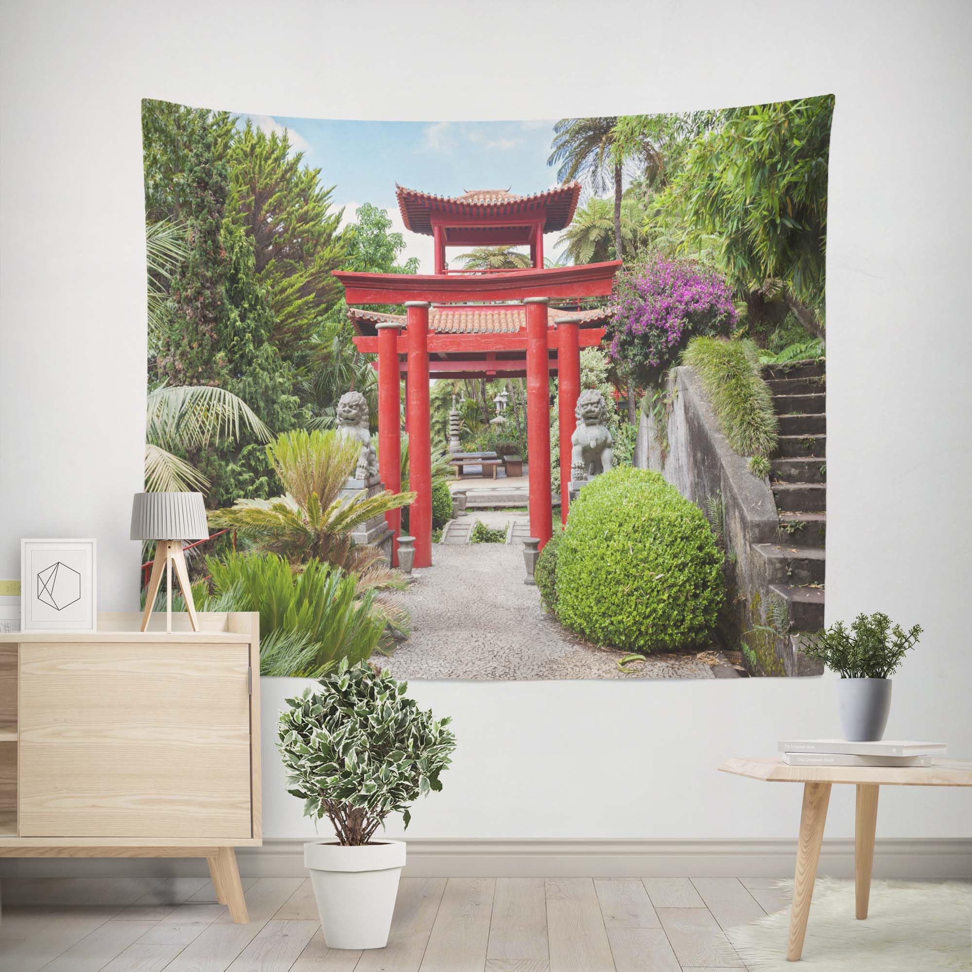EHOMERY Tapestry xxl Wall Tapestry For Living Room With Rod Yoga Tapestries Small Trippy Tapestry For Bedroom Queen Size Living Room Bedroom Wall Hanging Decor 200x200cm