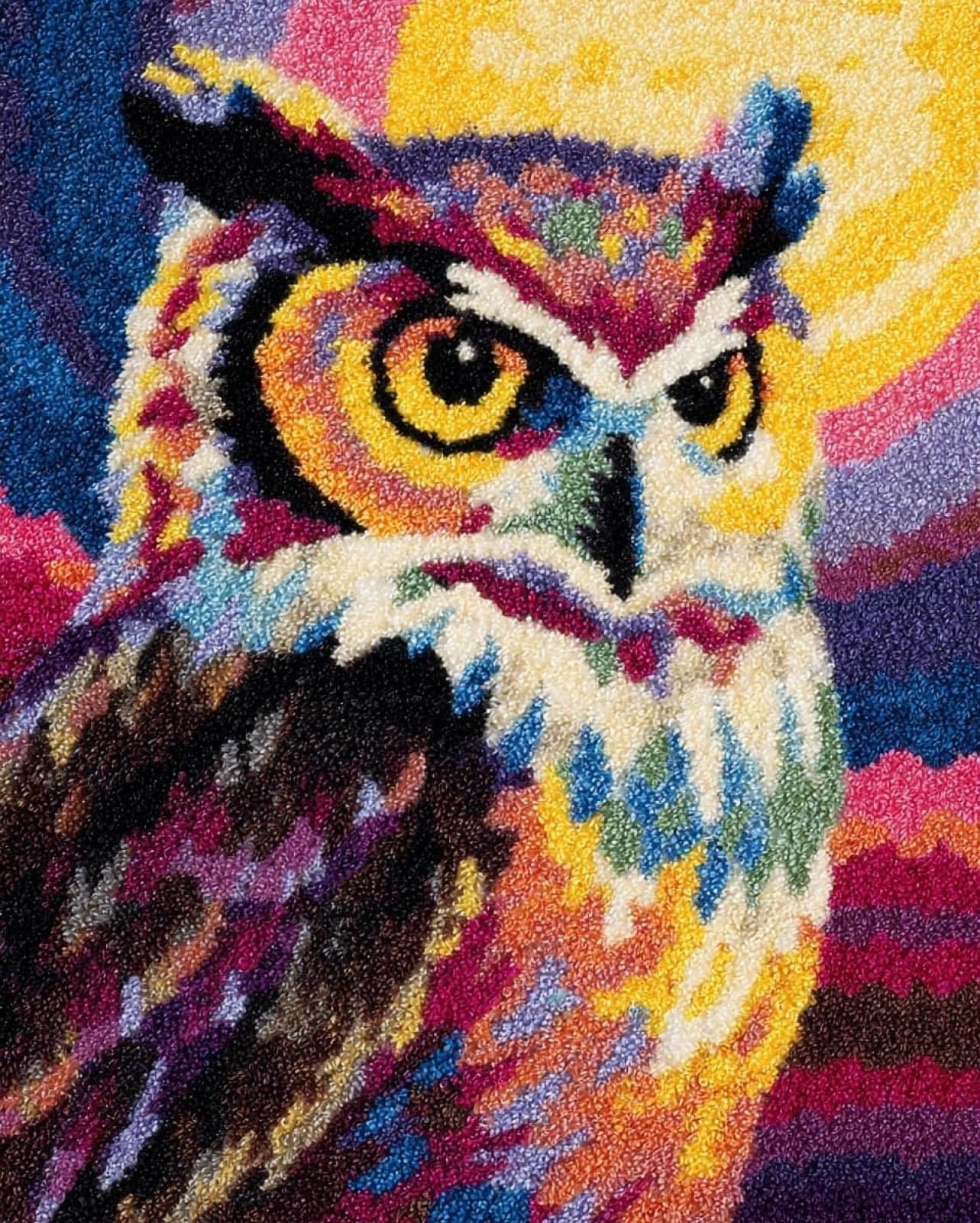 Wallphantom Latch Hook Rug Kits for Adults,Animal Owl