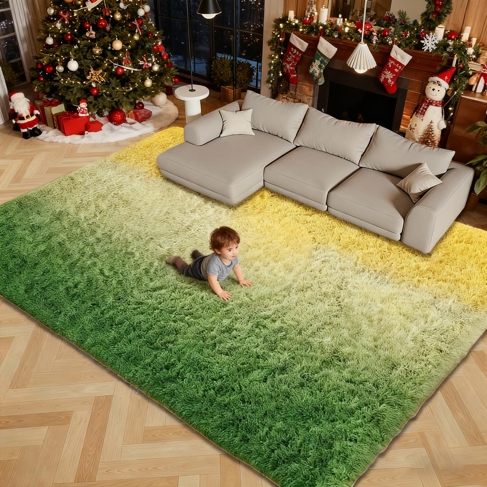 Tapis de salon antidérapant et pelucheux super doux qui ne perd pas ses poils
