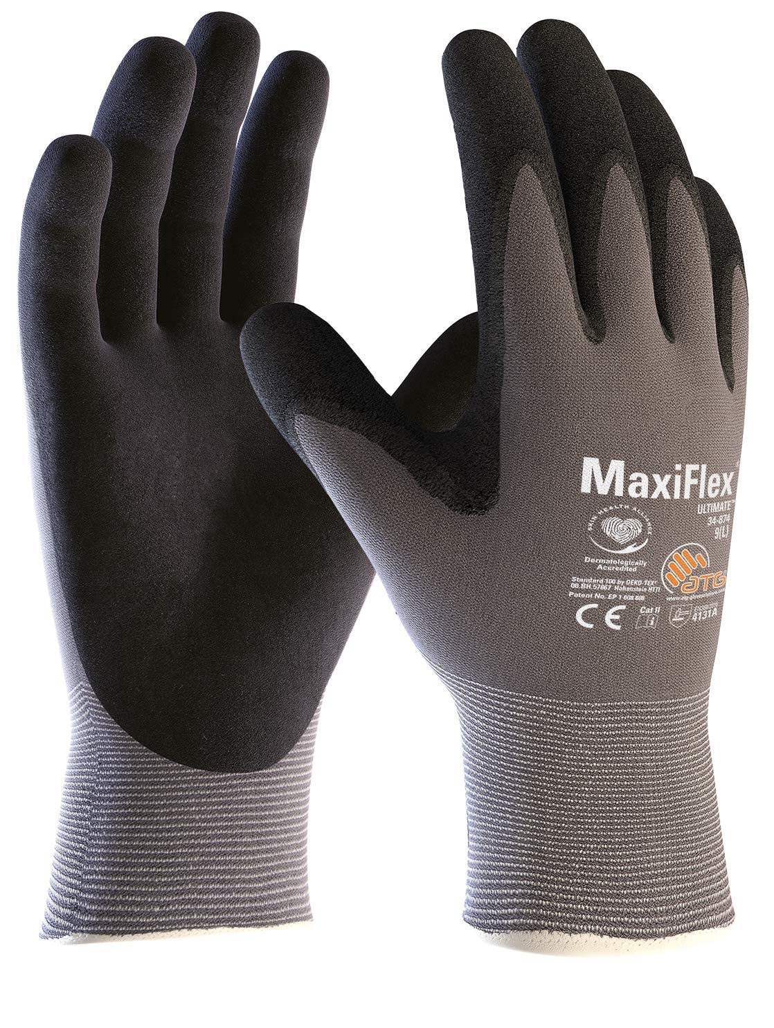10 Pair MaxiFlex Ultimate nitrile foam palm coated work gloves, Size:M
