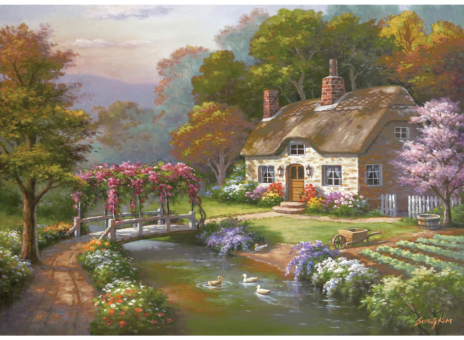 Puzzle - Rose Cottage, 3000 Piece Jigsaw Puzzle #4917
