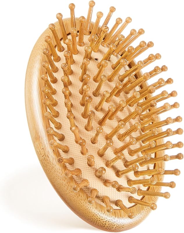 Weysat 1 Pack Bamboo Hair Brush Scalp Massager, Wooden Anti-Static Hairbrush Comb Bulk with Bamboo Bristles, Hair Care Tools for Self Care, Spa Gift Bags, Salon Supplies, Christmas Stocking Stuffer