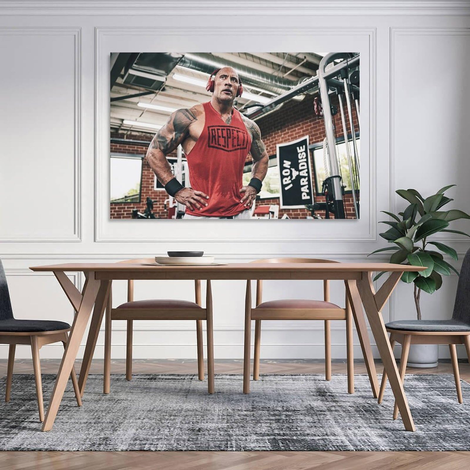 Amazon.co.jp: ジムのドウェイン・ジョンソンポスター1キャンバス