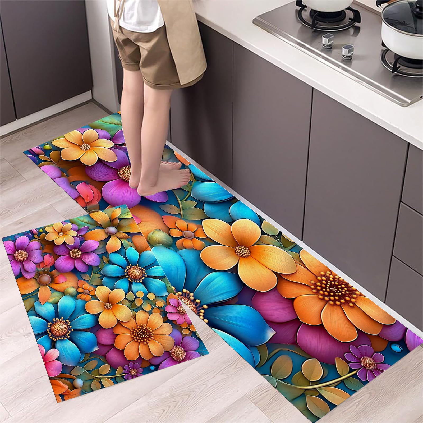 Alfombrillas de cocina antideslizantes que alivian el cansancio y decoran tu oficina