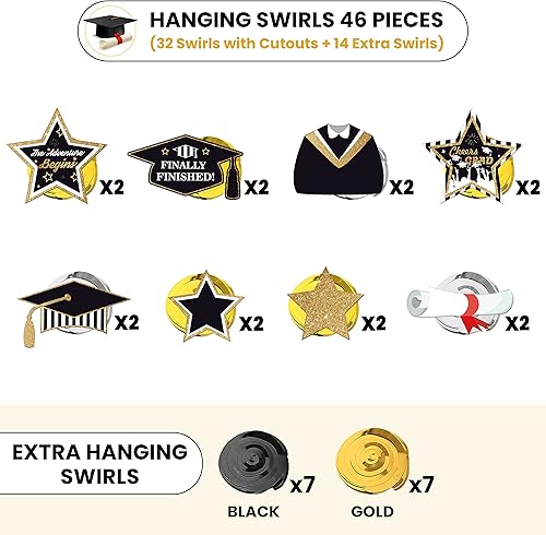Miniatura 3 de KatchOn, 46 espirales colgantes de graduación, sin bricolaje, remolinos de graduación, decoraciones de graduación clase de 2023, decoraciones de