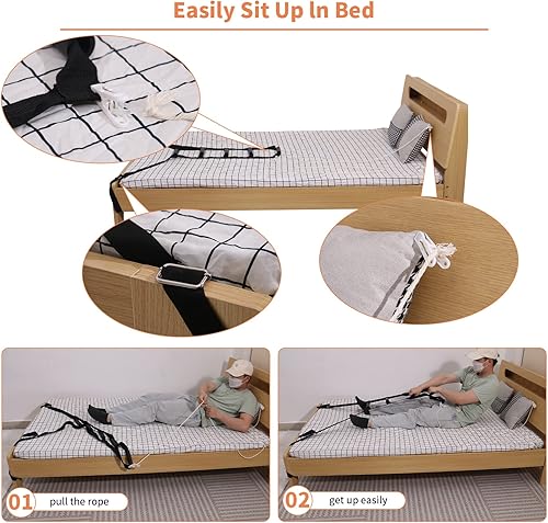 Miniatura 6 de Barandillas de seguridad para cama de personas mayores, barra de apoyo médica con bolsillo de almacenamiento, ayuda para la movilidad de prevención