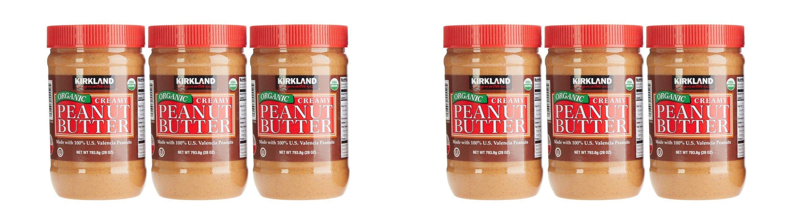Organic Creamy Peanut Butter 3 - 28 Oz Jars Pack of 2