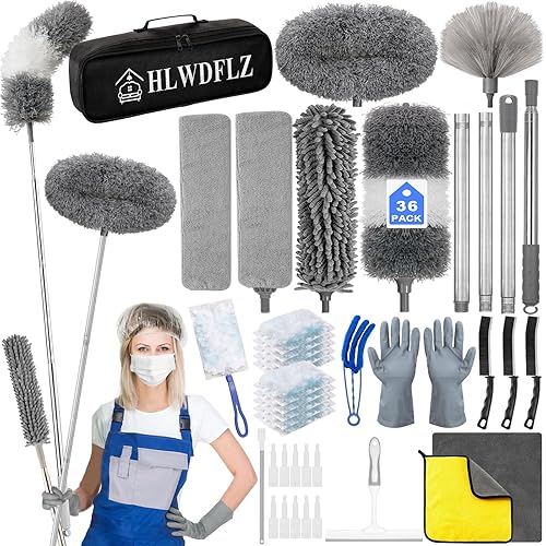 Microfiber Duster Kit 36pcs with 30 to 100 in Extension