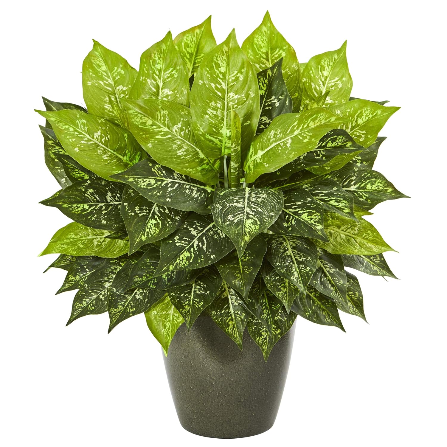 Nearly Natural 20in. Dieffenbachia Artificial Green Planter Silk Plants