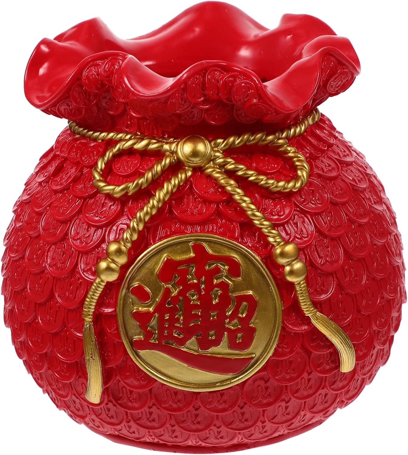 ARTIBETTER Ornaments Piggy Coin Container Chinese Feng Shui Bowl Fortune Bag Figurines Flower Wheat Vase Chinese New Year Flower Pot Indoor Pots Luck Vase Simple Feng Shui Money Resin
