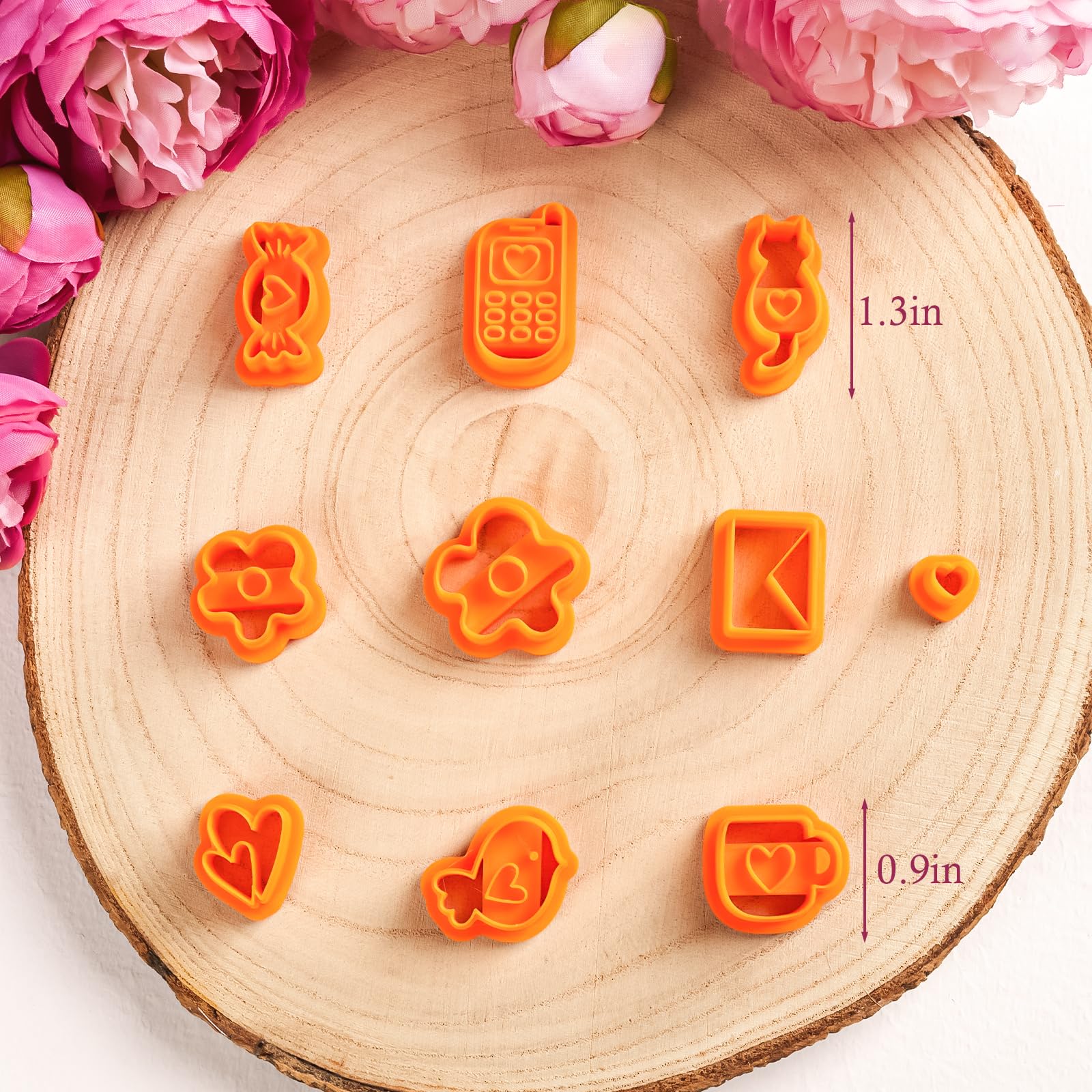 YODOYO Valentines Day Polymer Clay Cutters 10pcs Valentine Clay Cutters Polymer Clay Tools Cute Clay Earring Making Kit Heart Candy Cat Flowers Clay Cutters Polymer Clay Jewelry Valentine's Day Gift