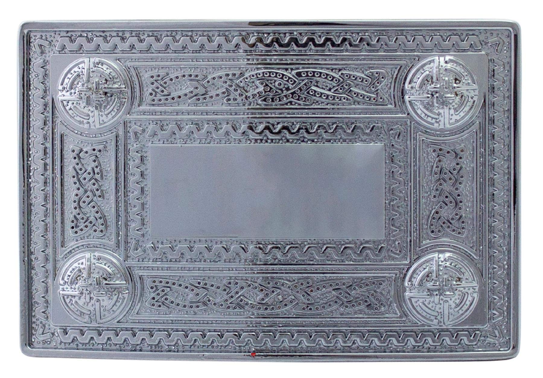 I LUV LTD Boys Kilt Belt Buckle Celtic Knot Polished Finish with Leather Hook and Loop Belt Childrens 3