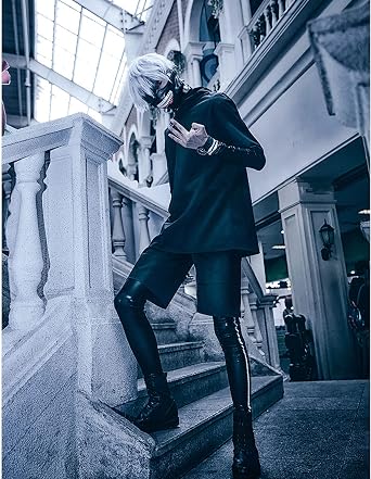 QAHEART Men's Kaneki Ken Cosplay Costume Black Suit Halloween Outfits Anime Cosplay Fancy Dress