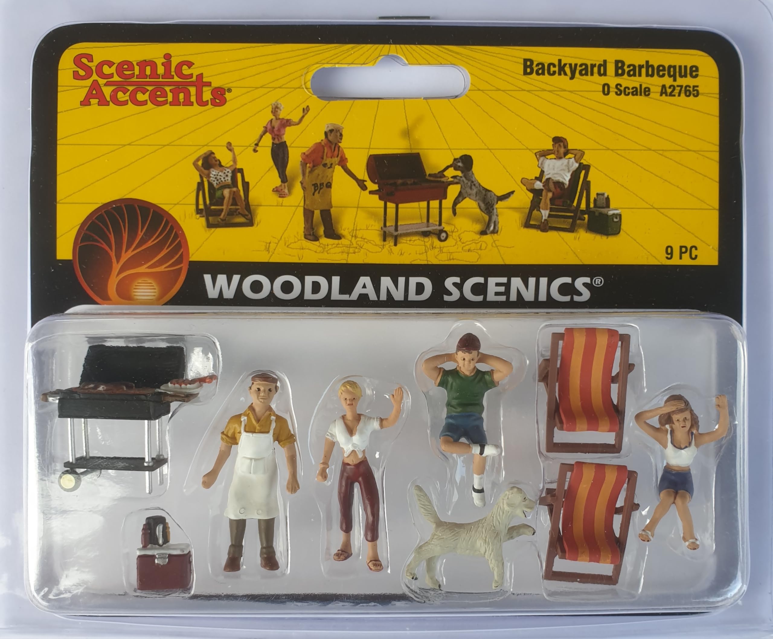 Woodland Scenics A2765 Barbecue in the Garden Dog Steals Sausage Figures Track 0 O 1:45 Backyard Barbeque